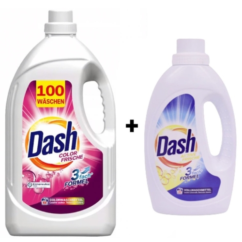 DASH DETERGENT LICHID 5L COLOR FRISCHE+DASH DETERGENT LICHID 1.1L PACHET PROMO