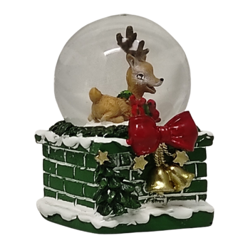 Glob din sticla Craciun CNX SK116, suport horn