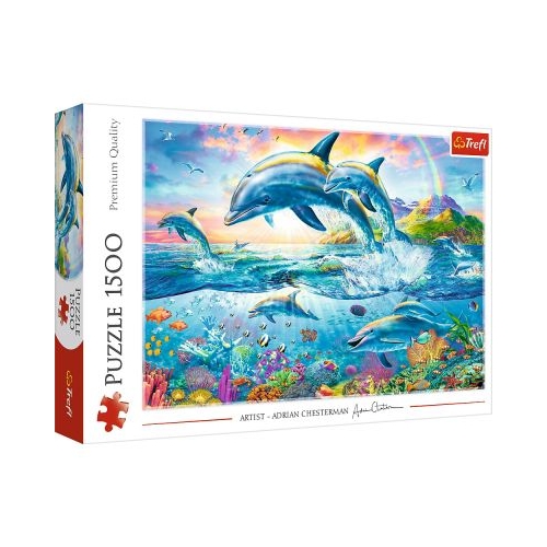 Puzzle familia de delfini 1500 de piese