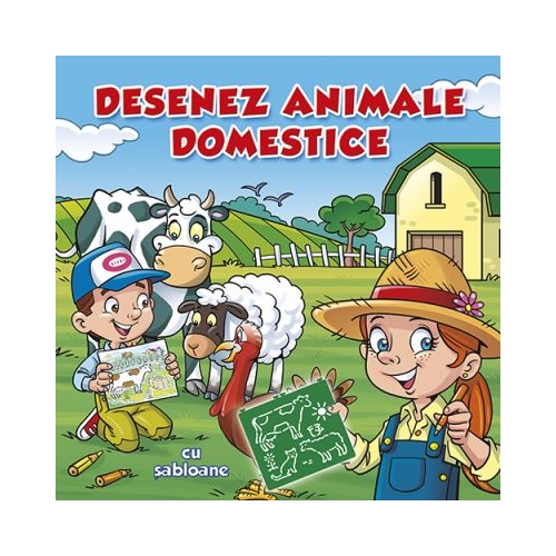 Desenez animale domestice – cu sabloane (carte de colorat)