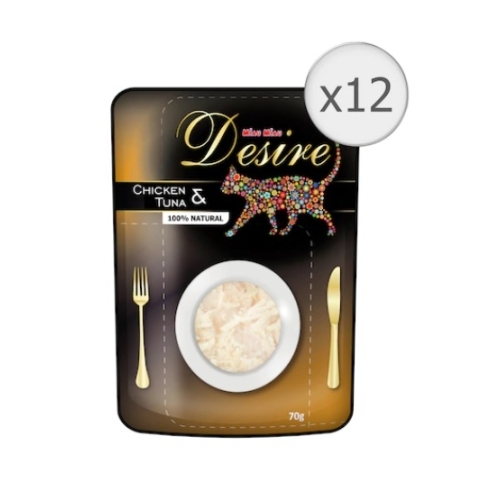 Pachet MIAU MIAU DESIRE Plic Pui File si Ton in Supa 70g x 12 buc