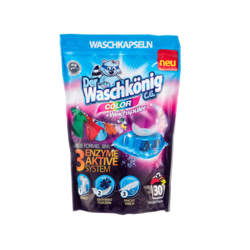 Detergent de rufe colorate, 30 x 17g, Der Waschkonig C.G.	
