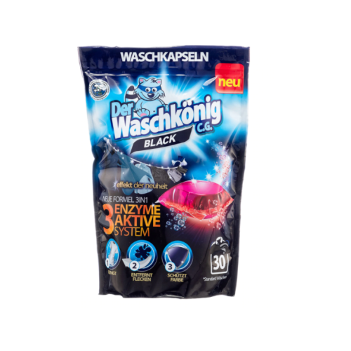 Detergent rufe haine negre, 30 x 17 g, Der Waschkonig C.G. Produs pentru curatarea si igienizarea hainelor