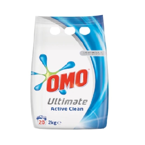 Detergent pudra automat Ultimate Active Clean, 20 spalari, 2kg, Omo	