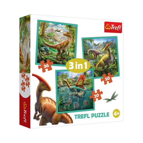 Puzzle 3in1 lumea extraordinara a dinozaurilor, Trefl