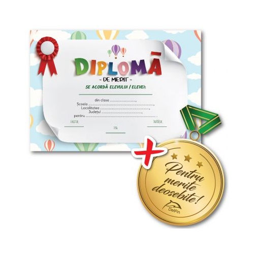 Pachet: Diploma de merit si medalie!