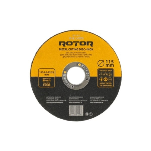 Disc abraziv pentru metal+inox ROTOR 115*1.6*22.23