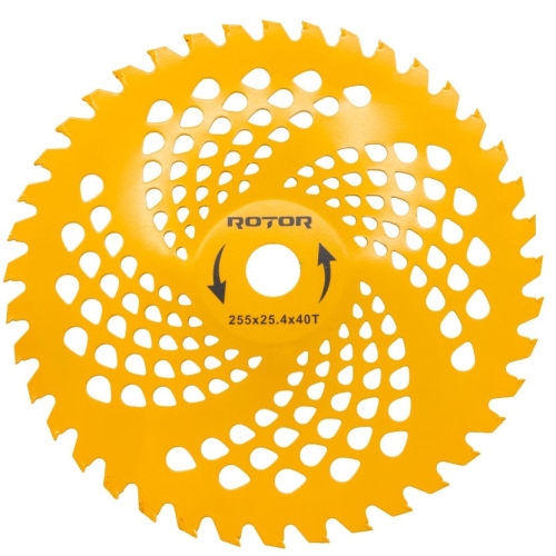 Disc motocoasa Premium 40T ondulat (tip oala) cu VIDIA 255×25,4×1,5 mm, ROTOR