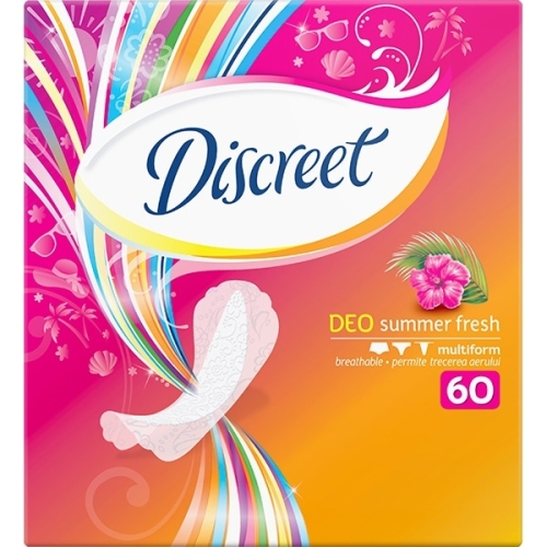 Discreet Absorbante Deo Summer Fresh, 60 bucati. Produs pentru igiena intima