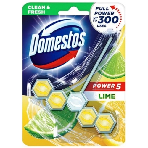Odorizant de toaleta Domestos Power 5 Lime, 55 g. Produs pentru curatarea si igienizarea suprafetelor