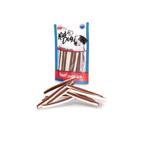 KidDog Recompense Pentru Caini, Sandwich Cu Vita Si Cod, 80 g, A04733
