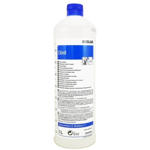 Ecolab Clinil Solutie pentru curatarea geamurilor, 1 L. Produse curatare casa si exterior, solutie curatat geamuri