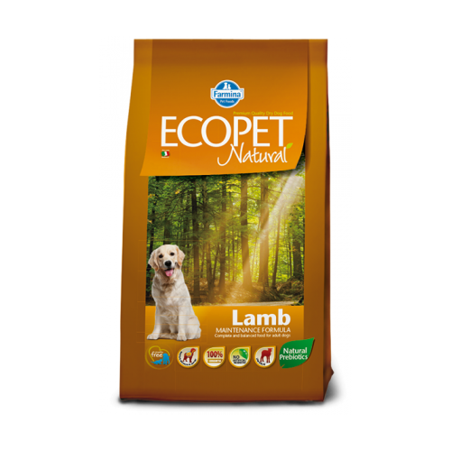 Hrana uscata caini adult, cu miel, 12 kg, Ecopet Natural