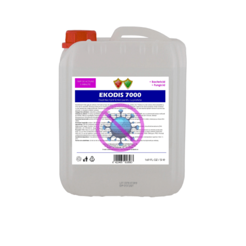 Ekomax Ekodis 7000 Biocid Dezinfectanta suprafete 5 L, avizat Ministerul Sanatatii