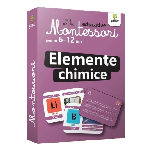 Elemente chimice. Carti de joc educative Montessori 6-12 ani