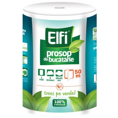 Elfi Prosop de bucatarie laminat 50 m, 2 straturi, 1 rola