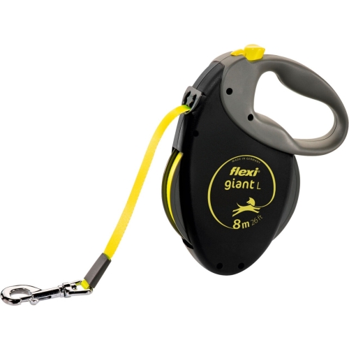 Flexi Lesa Giant, Banda, S-M: 8 m/25 kg, Negru/ Galben Neon, 20927