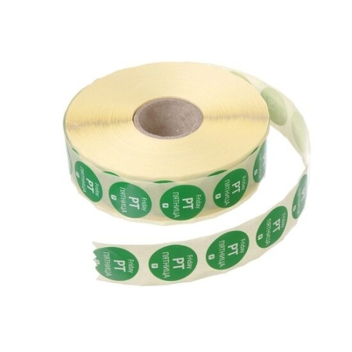 Etichete zilnice de siguranta alimentara, de unica folosinta, HENDI, 2000 buc. / rola, diam. 19 mm, verzi
