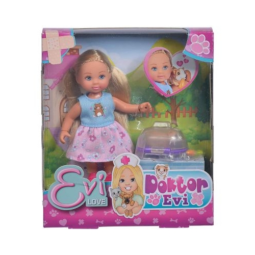 Set papusa doctor Evi cu animalut de companie purcelus de guineea, Steffi Love