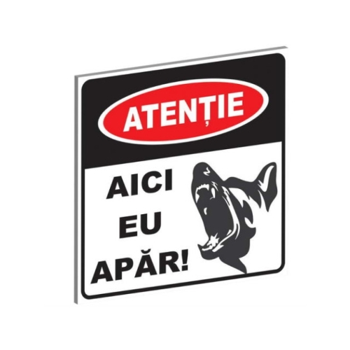 Exotic-KÂ Pliant Pvc Aici Eu Apar 15x15 cm (Tip 2), placuta inscriptionata din PVC. Produse Petshop, Accesorii caini