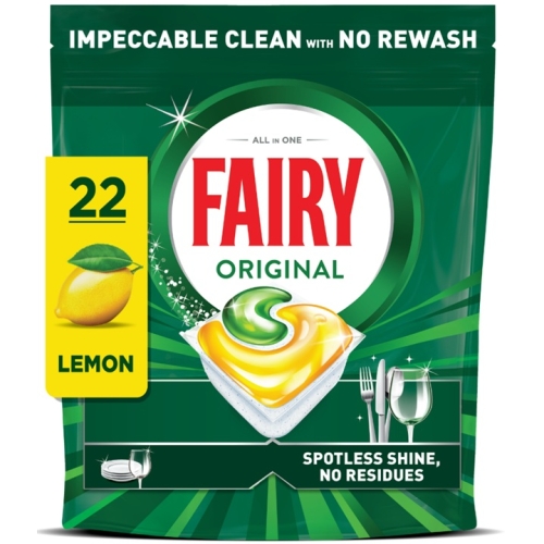Detergent capsule pentru masina de spalat vase Lamaie 22 buc, Fairy