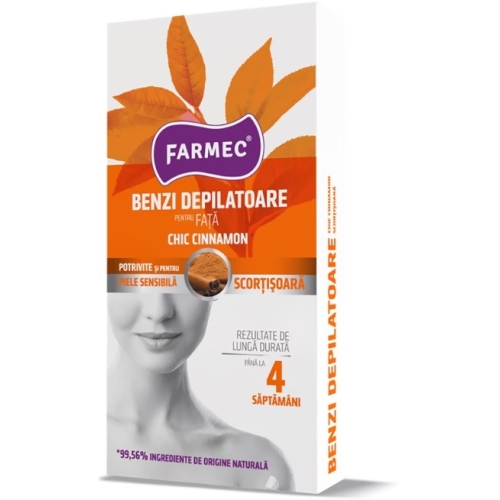 FARMEC BENZI DEPILATOARE FATA CHIC CINNAMON 16BUC+2SERV.