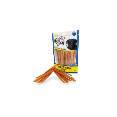 KidDog Recompense Pentru Caini, Fasii Soft De Pui, 250 g, A04525