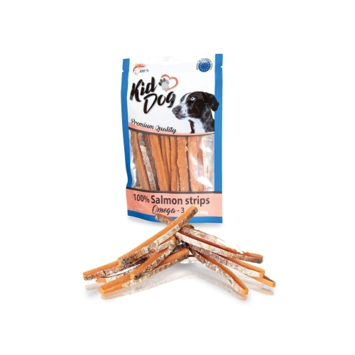 KidDog Recompense Pentru Caini, Fasii De Somon, 80 g, A04706