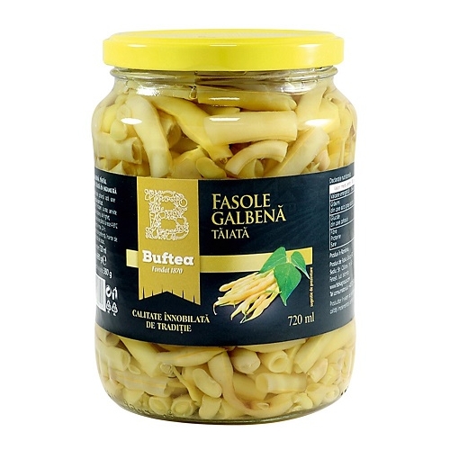 Fasole galbena pastai taiata, 720 g, Buftea