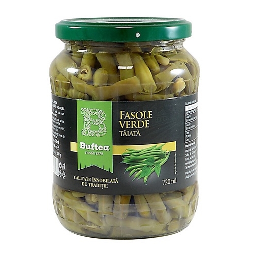 Fasole verde pastai taiata, 720 g, Buftea