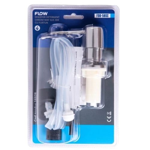 Dozator detergent chrome mat cu furtun, FLOW FDD-50SC 
