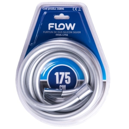 Furtun de dus silicon silver 175 cm, FLOW FFDS-175S