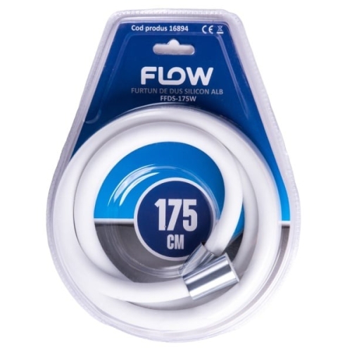 Furtun silicon de dus alb 175 cm, FLOW FFDS-175W