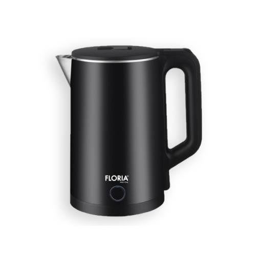 Fierbator electric, putere 1500W, capacitate 2 L, indicator luminos, negru, Floria