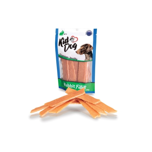 KidDog Recompense Pentru Caini, Fileuri De Iepure, 80 g, A04808
