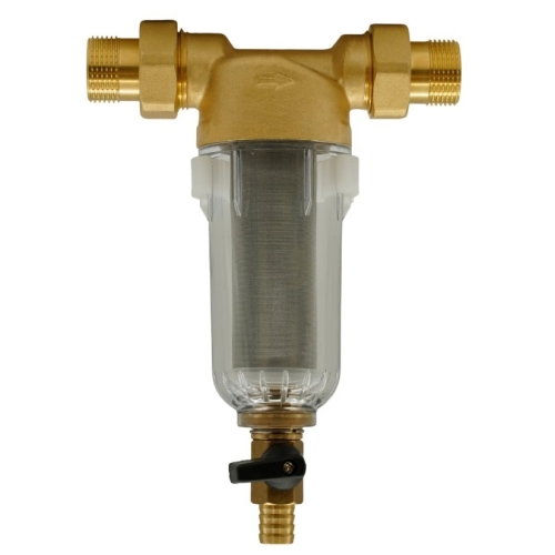  Filtru apa cu purjare din alama cu sita inox, FLOW F-PF-B01