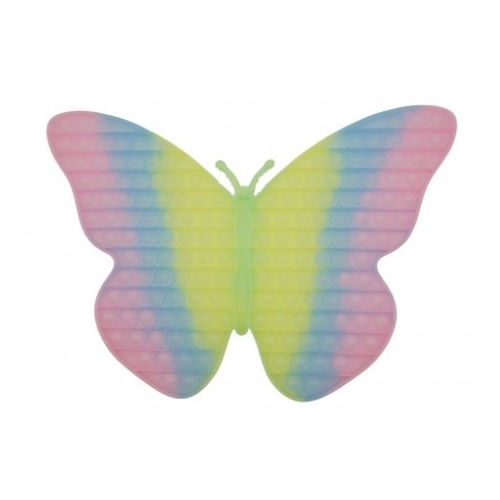 Jucarie antistres din silicon Pop it now and flip fluturas fosforescent multicolor, FLIPPY