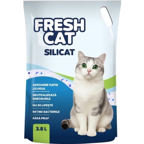 Nisip silicat pentru pisici 3.8 L, Fresh Cat