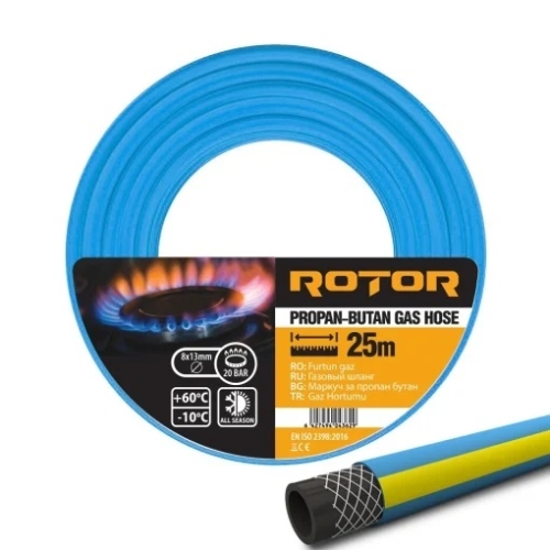 Furtun gaz PVC ROTOR, 8x13 GPL (25m)