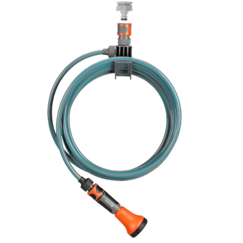 Furtun spiralat, 7.5 m, cu conectori si pistol pentru stropit Gardena 18411