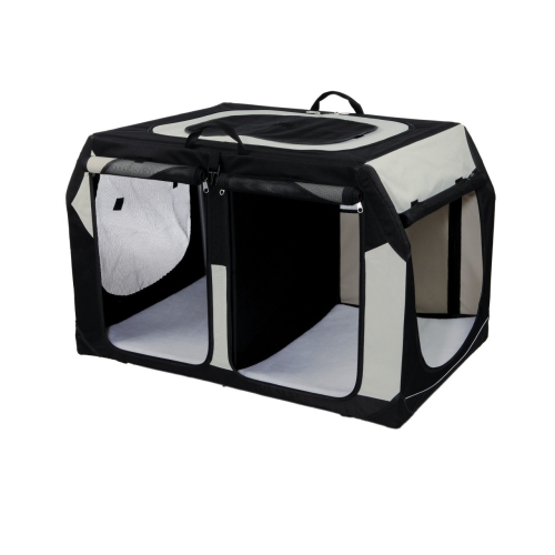 Trixie Geanta Transport Auto/Cazare Caini, Vario Double, S: 91x60x61/57 cm, Negru/Gri, 39725