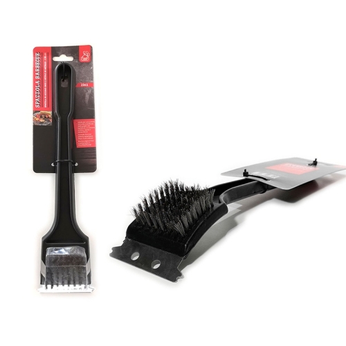 Perie pentru gratar, cu racleta, lungime 300mm