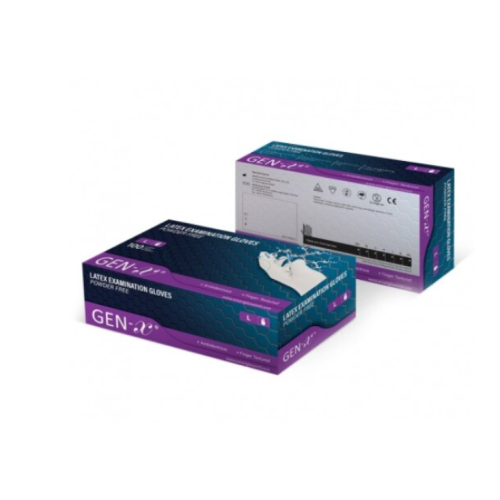 Manusi unica folosinta latex nepudrate marimea M albe 100buc, Gen-x