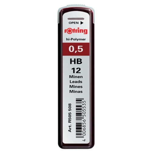 Mine pentru creion mecanic Rotring, 0.5 mm, 12 buc/set