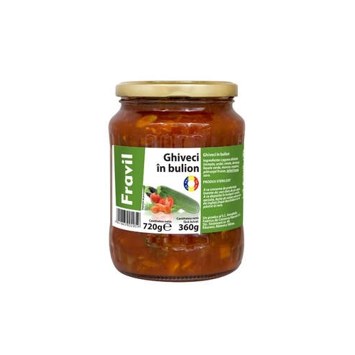 Ghiveci in bulion, 720 g, Fravil