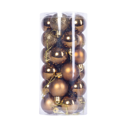 Prosper Set 24 Globulete glam-auriu XMAS, diam. 3 cm, diferite modele