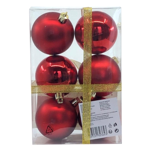 Set 6 globuri colorate rosii , diametru  60 mm Tarrington House 