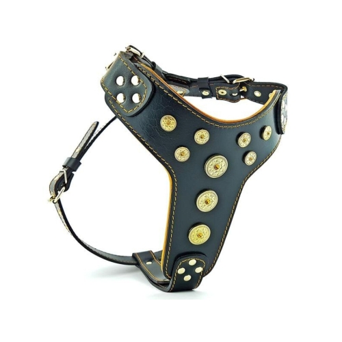 Bestia Ham Bijou, Piele Naturala, M, Negru/Portocaliu