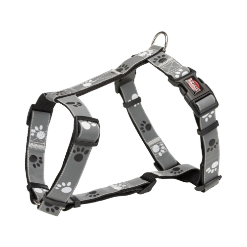 Trixie Ham Silver Reflect H, S-M: 49-65 cm/20 mm, Negru/Gri, 12232