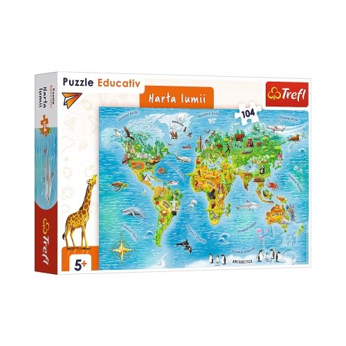 Puzzle educational harta lumii 104 piese